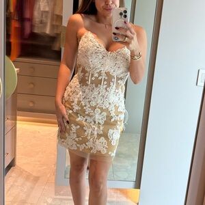 Sherri Hill Lace Floral Dress